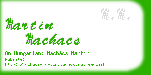 martin machacs business card